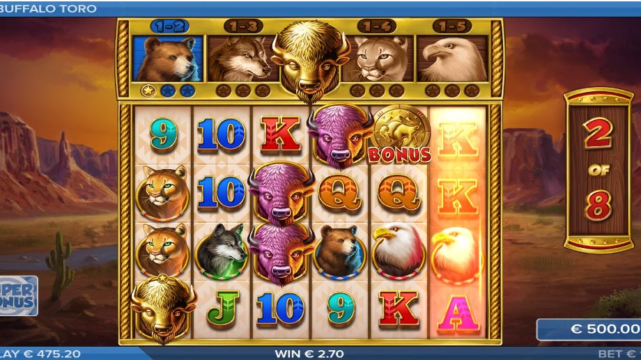 buffalo toro slot bonus game