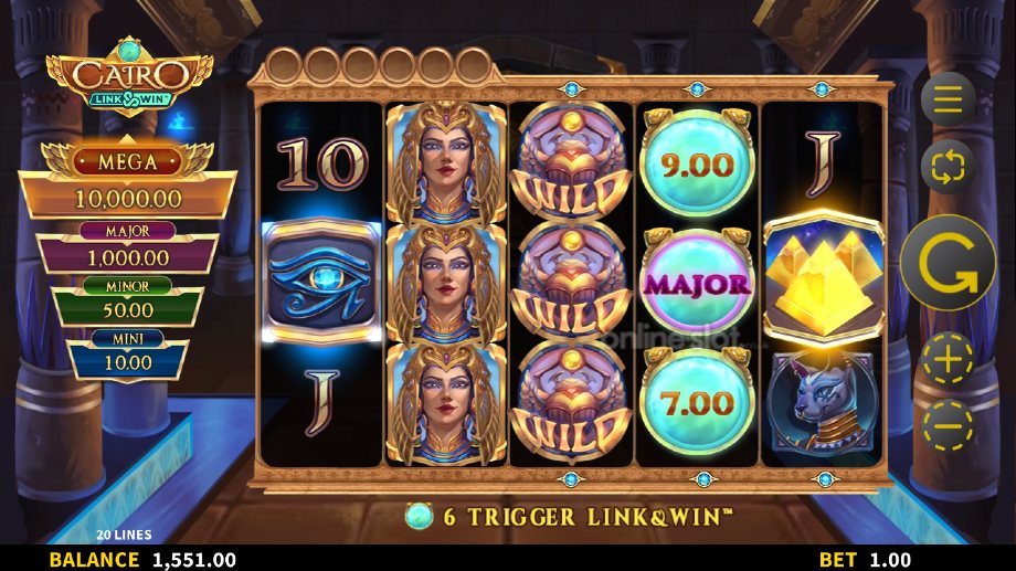 cairo link and win slot base game