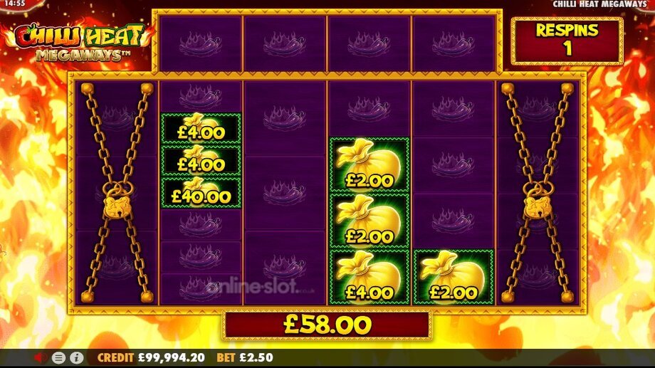 chilli heat megaways slot respin feature