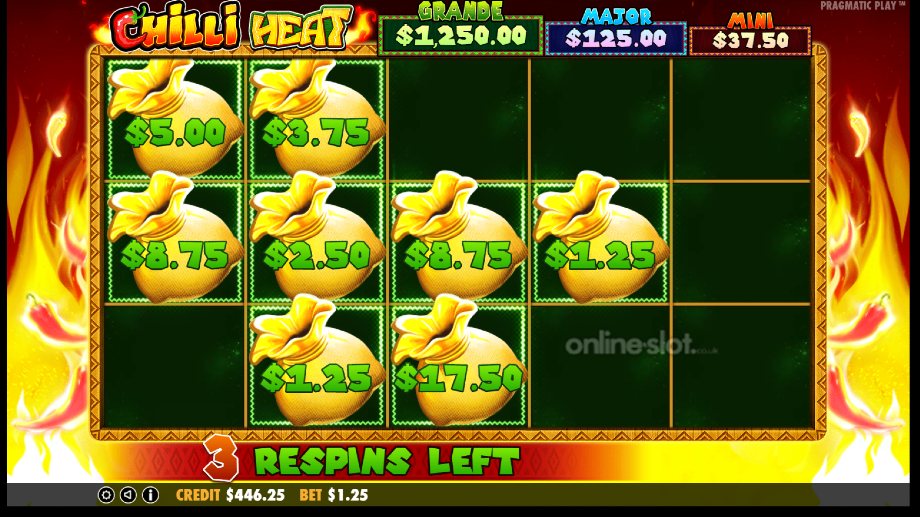 chilli heat slot money respin feature