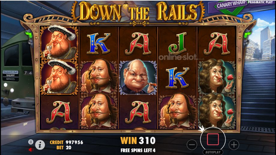 down the rails slot canary wharf free spins feature