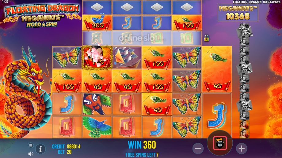 floating dragon megaways slot free spins feature