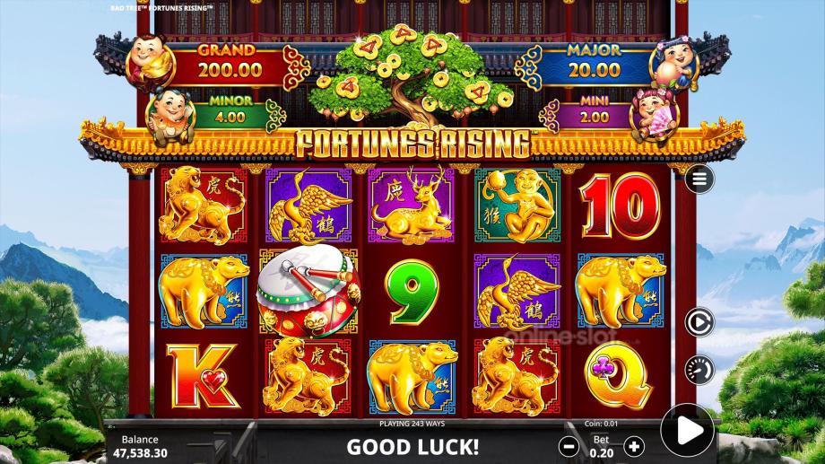 fortunes rising slot base game