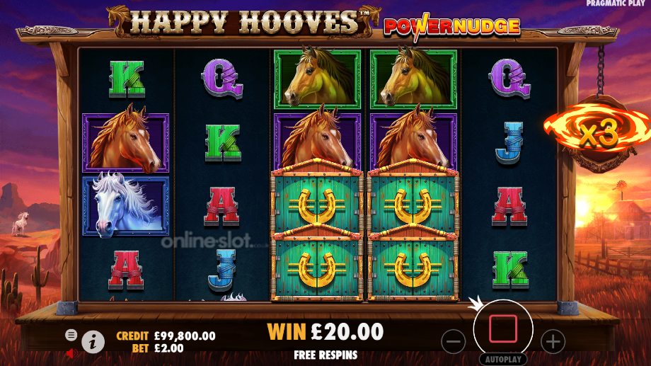 happy hooves slot powernudge respin feature