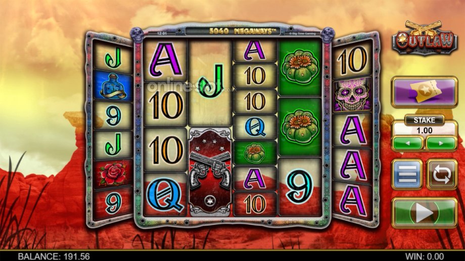 outlaw megaways slot base game