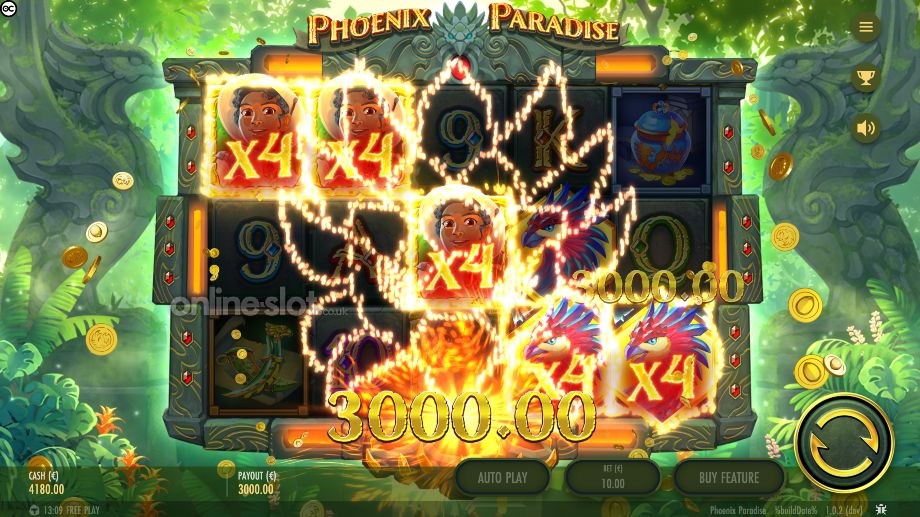 phoenix paradise slot wild payline multipliers feature