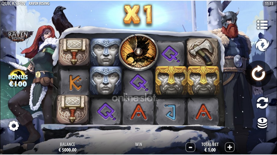 raven rising slot base game