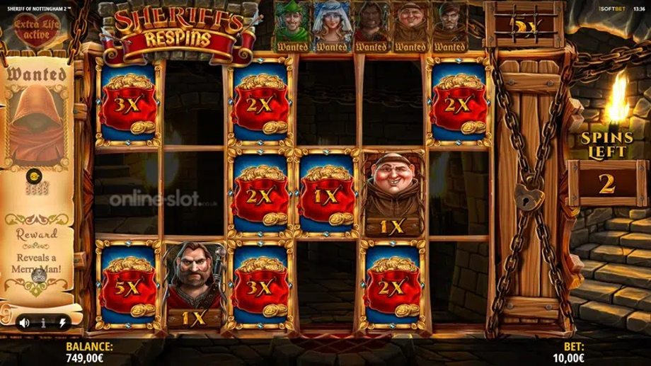 sheriff of nottingham 2 slot sheriff respins feature