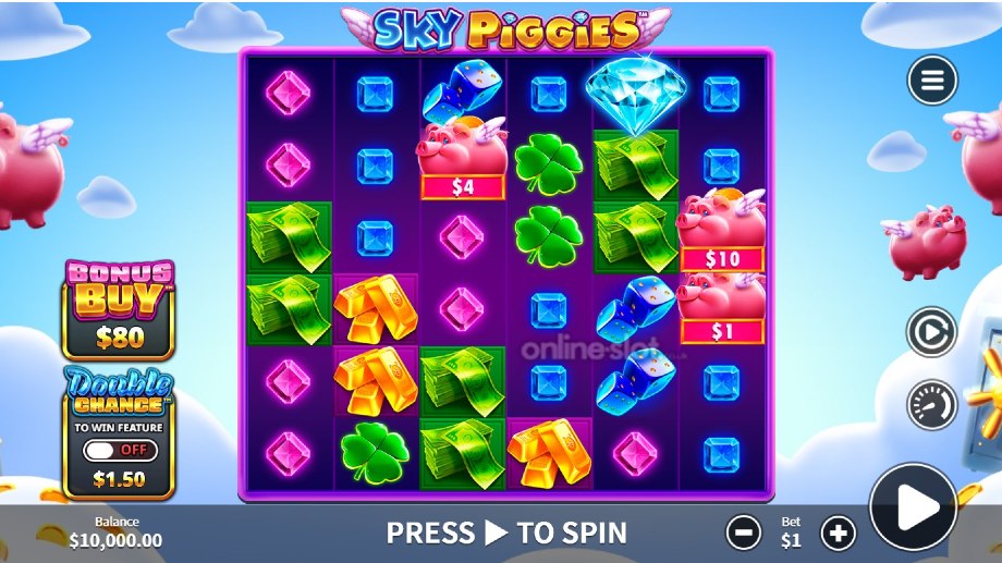 sky piggies slot base game