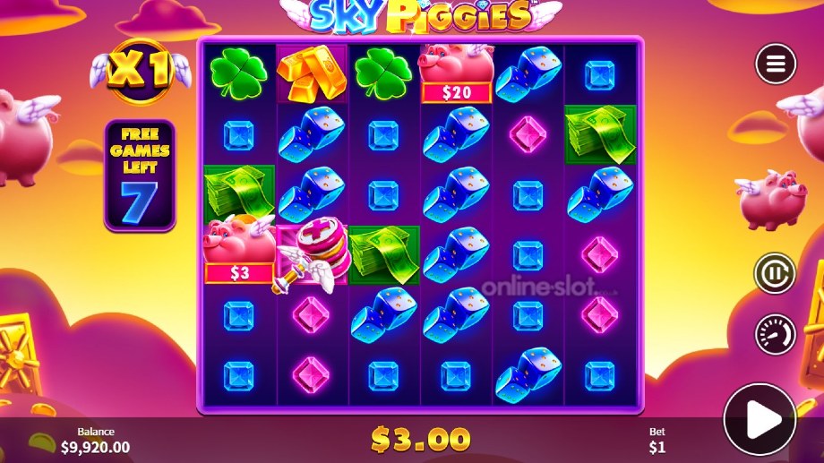 sky piggies slot free games feature