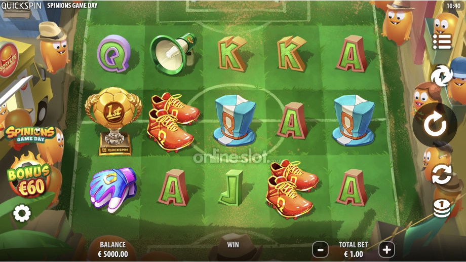 spinions game day slot base game
