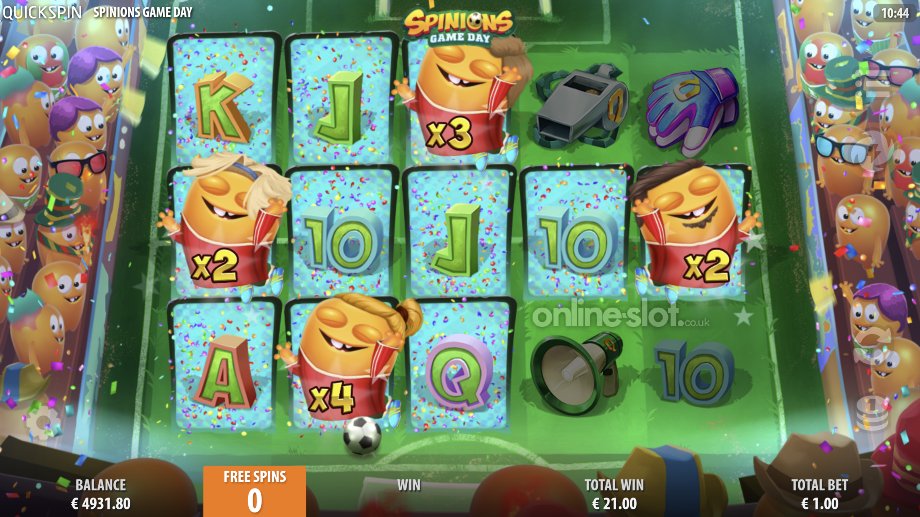 spinions game day slot game day free spins feature
