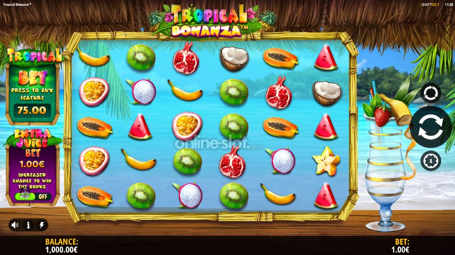 tropical bonanza slot base game