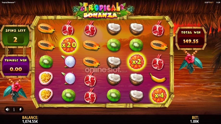 tropical bonanza slot free spins feature
