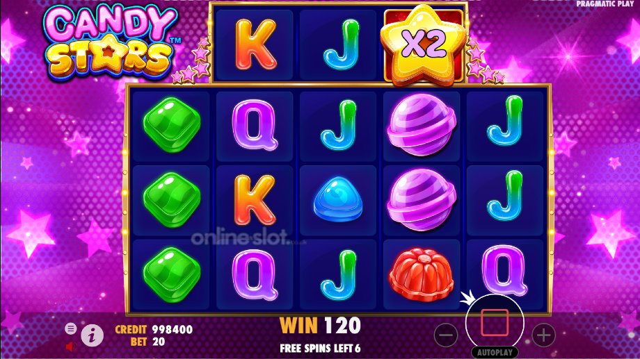 candy stars slot free spins feature