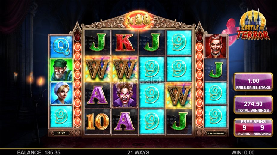 castle of terror slot megascatter enhanced free spins feature