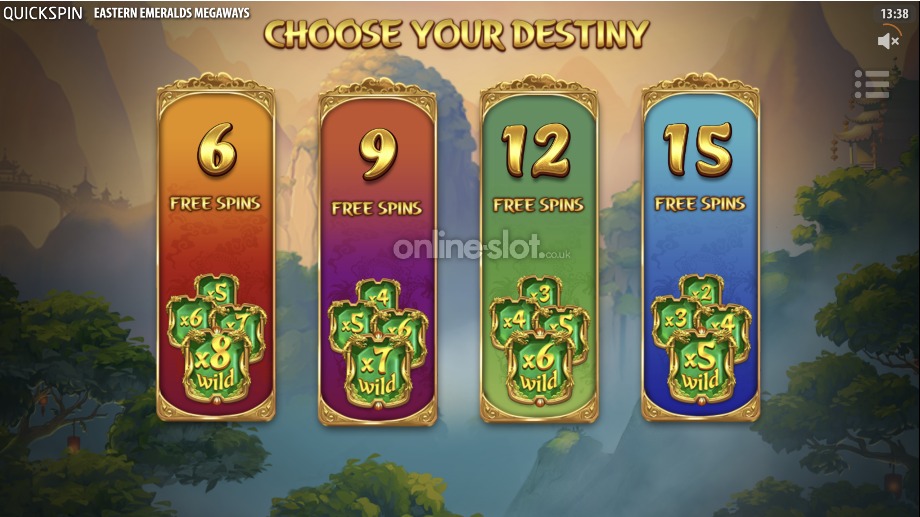 eastern emeralds megaways slot free spins bonus feature