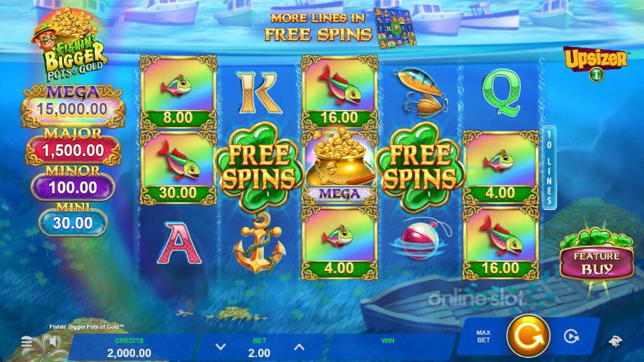 fishin bigger pots of gold slot base game