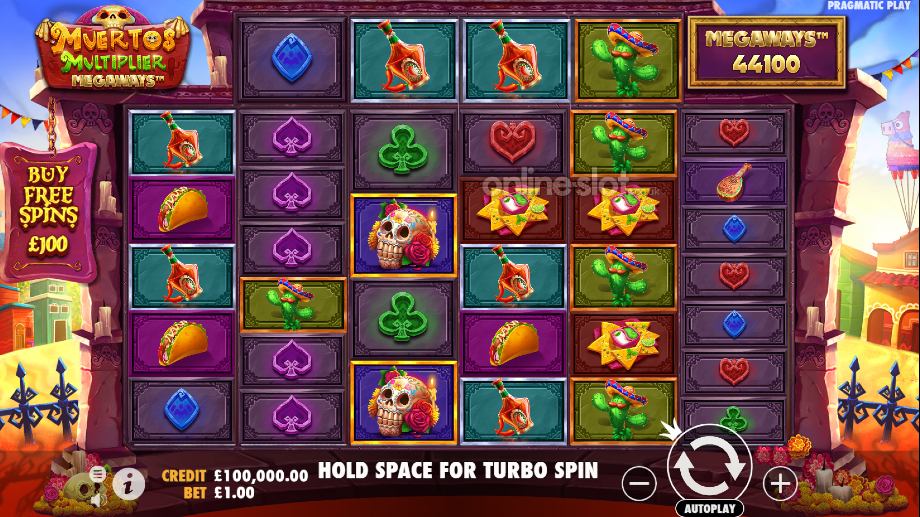 muertos multiplier megaways slot base game