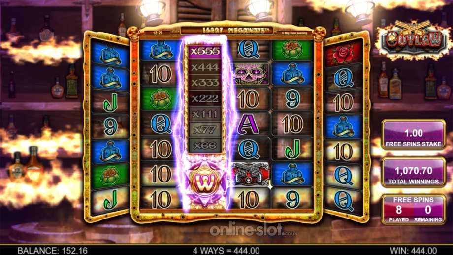 outlaw megaways slot enhanced dizzy in the head free spins feature