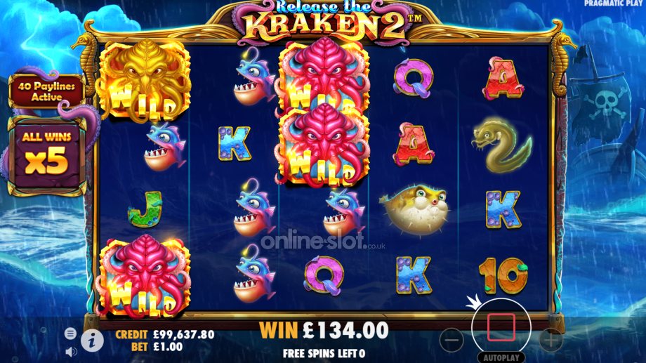 release the kraken 2 slot free spins feature 2