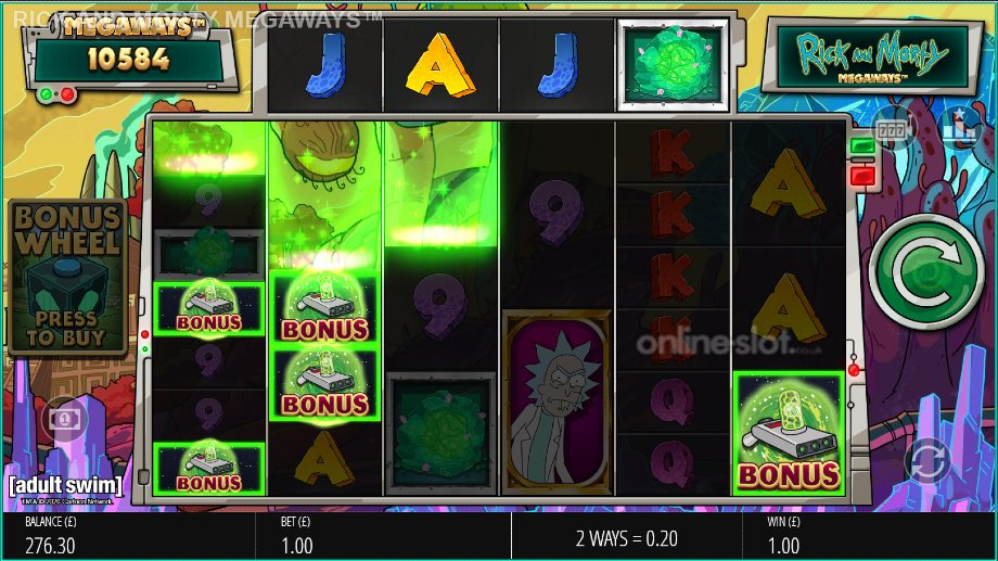 rick and morty megaways slot base game