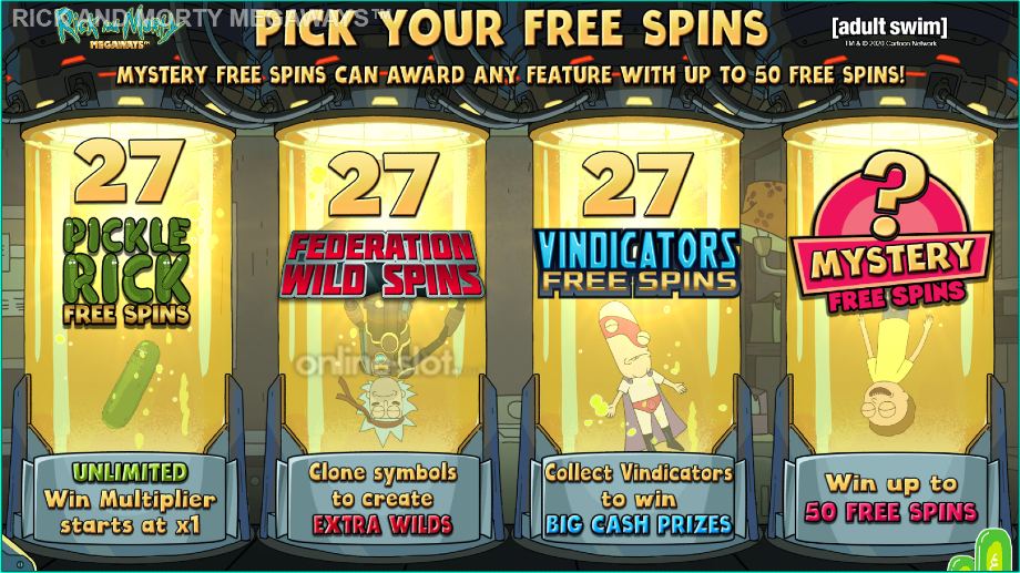 rick and morty megaways slot free spins features