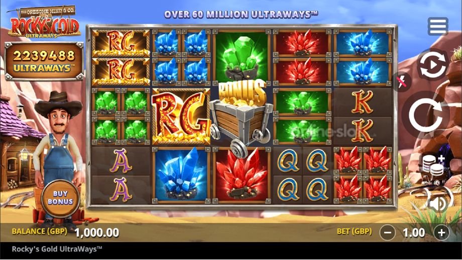 rockys gold ultraways slot base game