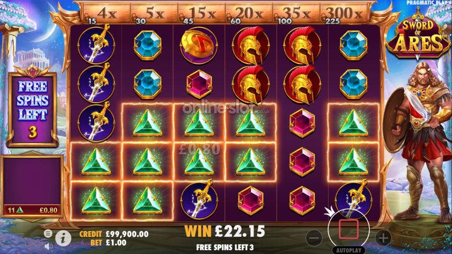 sword of ares slot free spins feature