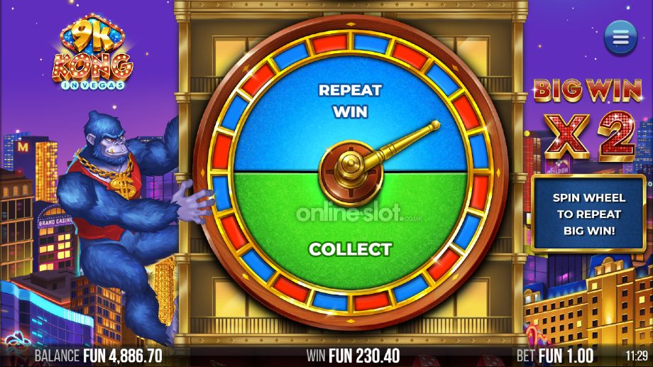 9k kong in vegas slot big win repeater feature