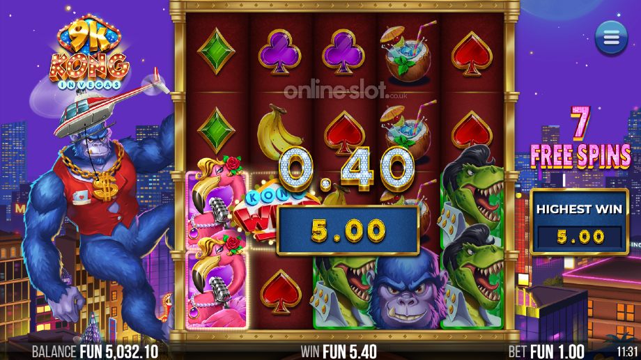 9k kong in vegas slot free spins feature
