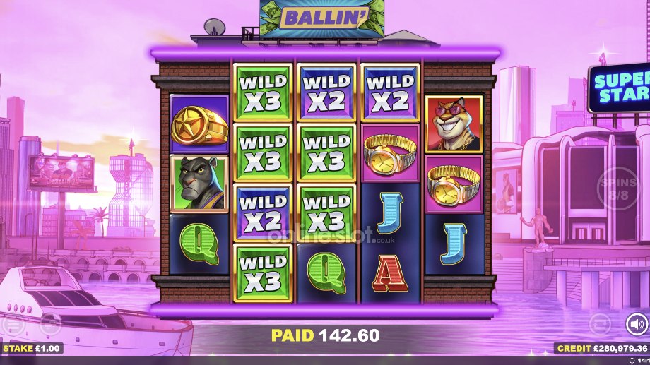 ballin slot super star free spins feature