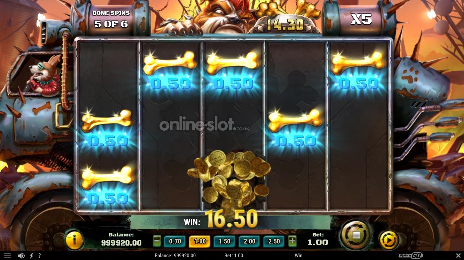canine carnage slot bone spins feature