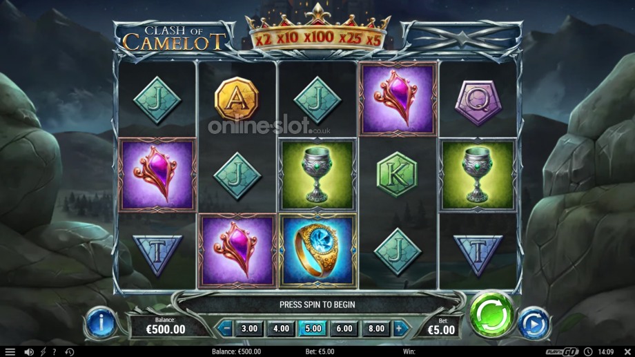 clash of camelot slot base game
