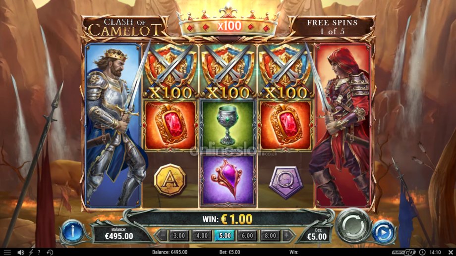 clash of camelot slot free spins feature