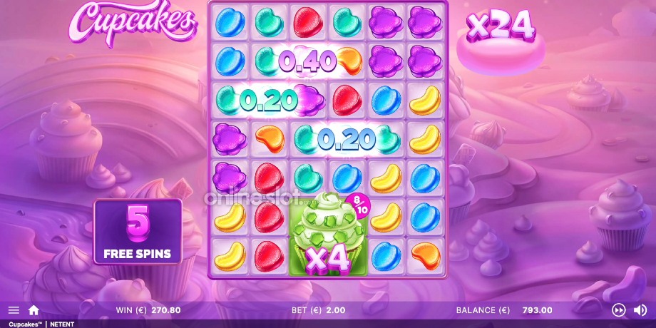 cupcakes slot free spins feature