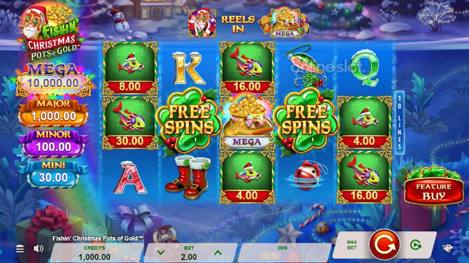 fishin christmas pots of gold slot base game