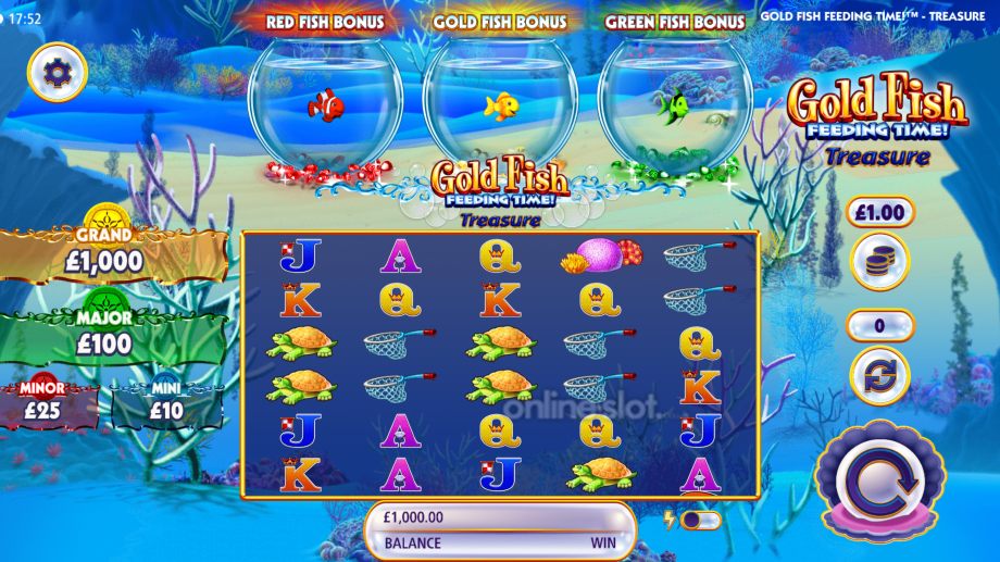 gold fish feeding time treasure slot base game