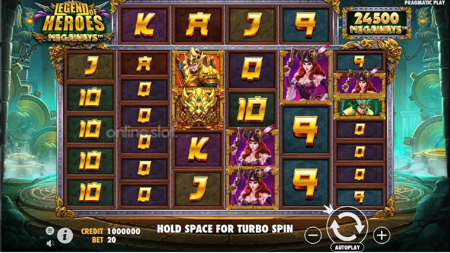 legend of heroes megaways slot base game