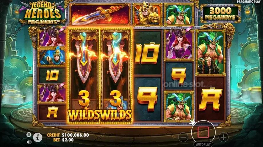 legend of heroes megaways slot big wild feature