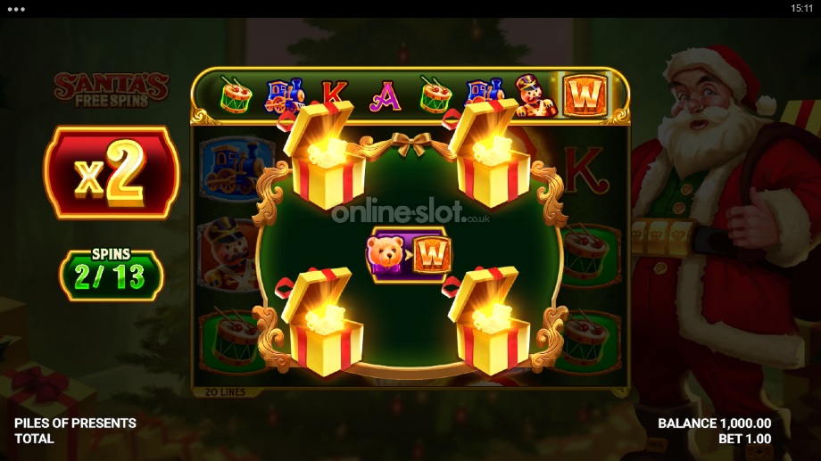 piles of presents slot santas free spins feature