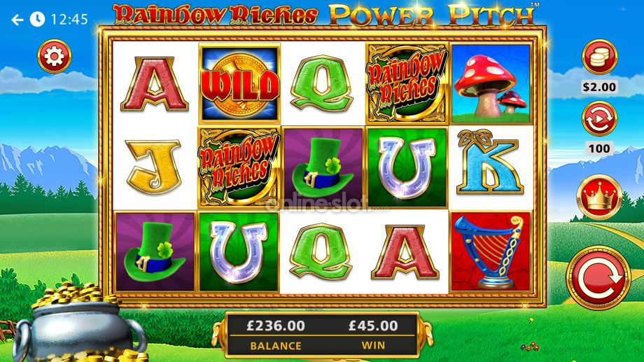 rainbow riches power pitch slot base game
