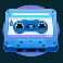 retro tapes slot blue cassette symbol