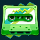 retro tapes slot green cassette symbol