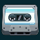 retro tapes slot grey cassette symbol