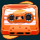 retro tapes slot orange cassette symbol