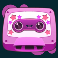 retro tapes slot pink cassette symbol
