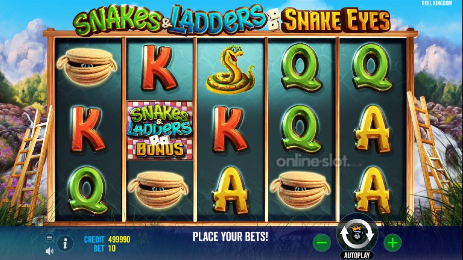 snakes & ladders snake eyes slot base game