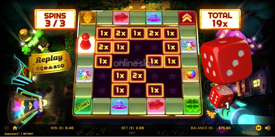 superstars slot bonus game feature