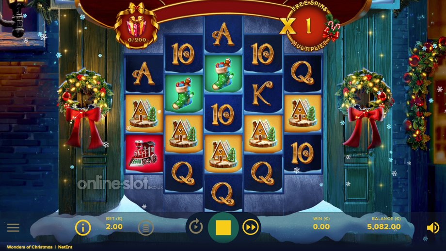 wonders of christmas slot base game